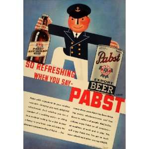   Pabst Blue Ribbon Beer Keglined   Original Print Ad: Home & Kitchen