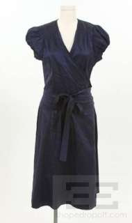 Calypso St. Barth Midnight Blue Silk Wrap Dress Size Large  