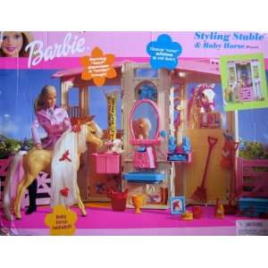    Barbie Styling Stable & Baby Horse Playset (2002): Toys & Games