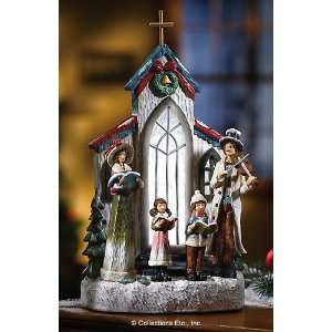  Lighted Victorian Carolers and Church Statue Everything 