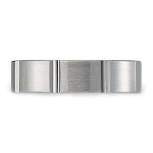   CATHEDRAL 14k White Gold Mens Cross Wedding Band 