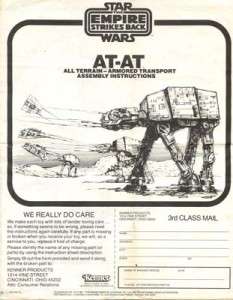 Vintage Star Wars AT AT Imperial Walker Instructions  
