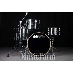  ddrum USA Custom Shop Black Parisan 5pc Drum Set shells 