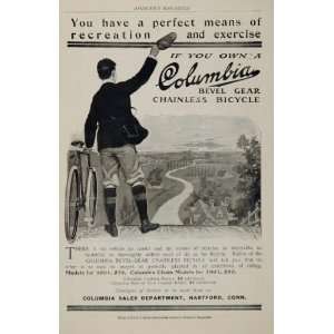   Chainless Bicycle Man Cyclist Bike   Original Print Ad