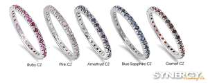 Stackable Eternity Ring 2MM   CZ .925 Sterling Silver   Sizes 4 to 10 