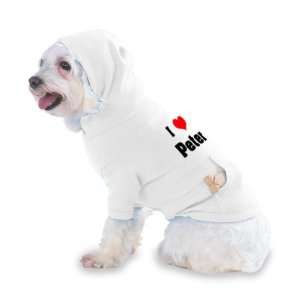   Heart Peter Hooded T Shirt for Dog or Cat LARGE   WHITE