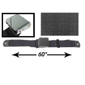   point Lap Seat Belt, Charcoal, 60 Inch Length, with Chrome Lift Latch