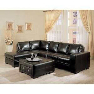   Style Roma Collection Leather Media Sectional Sofa: Home & Kitchen