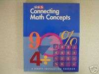 SRA Connecting Math Concepts Level D 2003 VG 0026846926  