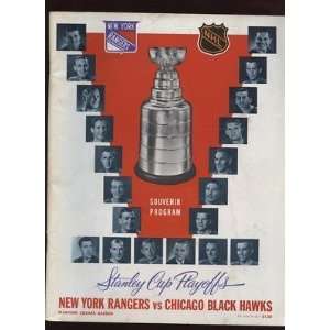  1968 Stanley Cup Playoff Program Black Hawks @ Rangers 