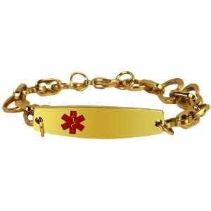   Stainless Steel Engravable Medical Alert Heart Bracelet: Jewelry