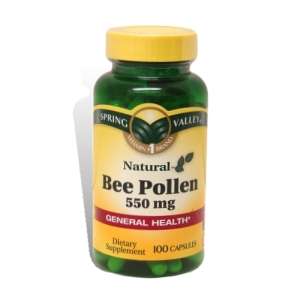 Bee Pollen 550 mg, 100 Capsules   Spring Valley  
