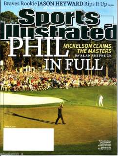 Sports Illustrated 2010 Masters Phil Mickelson Blank Label Excellent 
