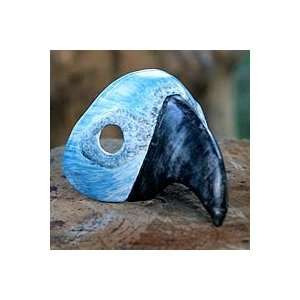  NOVICA Leather mask, Pale Blue Macaw Health & Personal 