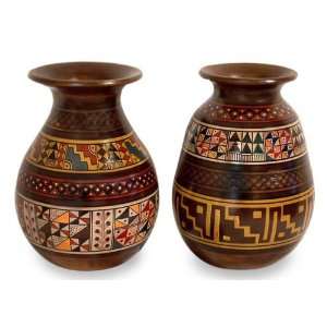 Ceramic vases, Sow and Harvest (pair)
