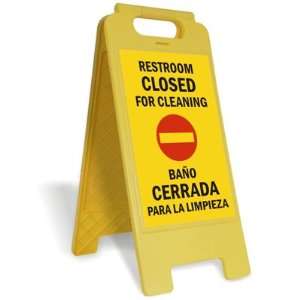 Restroom Closed For Cleaning, Bano Cerrada Para La Limpieza(Bilingual 