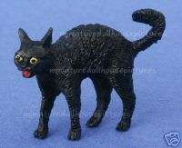 Miniature Dollhouse Halloween Black Cat New In Box  
