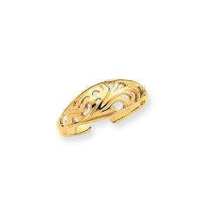  Scroll Toe Ring in 14 Karat Gold Jewelry