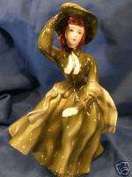 Ceramic collectible Lady green dress southern belle  