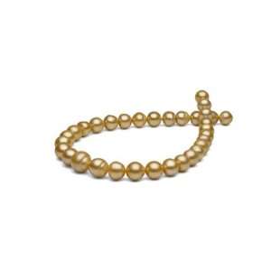  Golden South Sea Baroque Pearl Necklace, 11.6 15.4 mm 