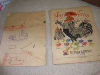 Vintage Used 1947 Merrill Fun on the Farm Coloring Book  