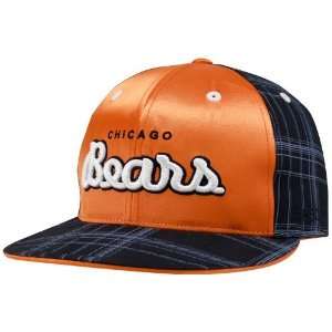  Reebok Chicago Bears Navy Blue Orange Fashion Flat Bill 