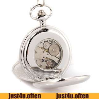   Vintage Unisex Hand Wind Mechanical Pocket Watch Chain Gift NEW  