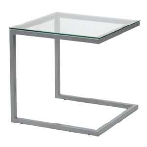  Sabella End Table (Clear/Aluminum) (20H x 20.5W x 20.5D 