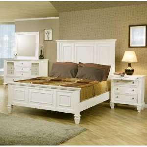  Sandy Beach White Panel Bed   201301   Coaster Furniture 