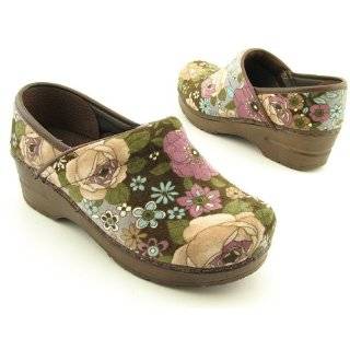  SANITA Professional Vegan Rose Clogs Mules Shoes Brown 