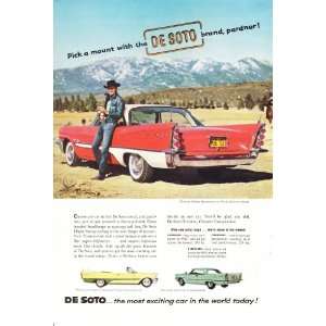   DeSoto Red Fireflite Coronado Cowboy Original Vintage Chrysler Car Ad