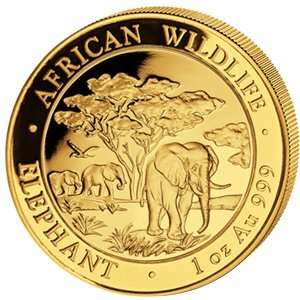  2012 1 oz Gold Somalian African Elephant