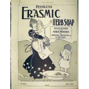  Erasmic Herb Soap Advert Peerless Old Print 1898