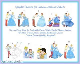 Cinderella Snow White Wedding Return Address Labels  