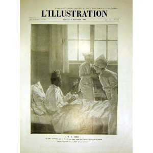  Hospital Soldier Injured Nurse French Print 1915
