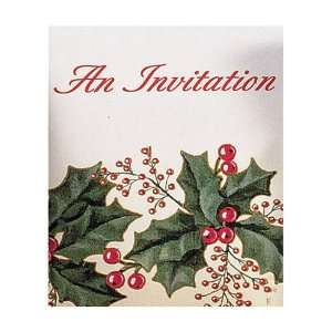  Winter Holly Christmas Party Invitations