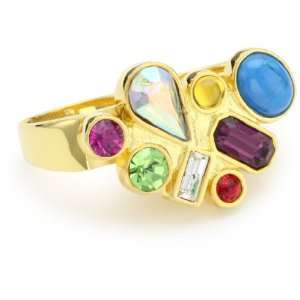  Erica Anenberg Crystal Chunk Gold Twosome Ring, Size 5 