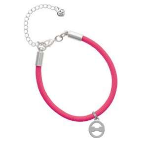 Greek Letter Theta Charm on a Hot Pink Malibu Charm Bracelet