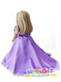 purple bridesmaid dress fits 18 American girl doll  