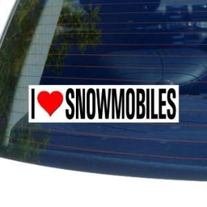  I Love Heart SNOWMOBILES   Window Bumper Sticker 