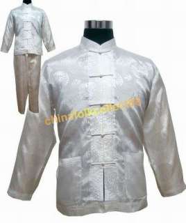 Chinese Mens Jacket Pants Kung Fu Suit  