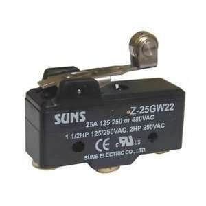 Industrial Grade 5JEG3 Snap Action Switch, Hinge Roller, 25A:  