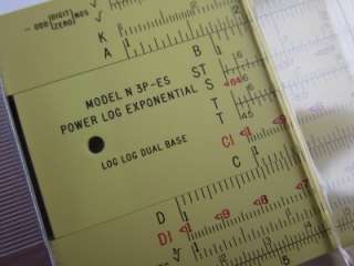 Vtg 1960 ALL METAL Pickett Slide Rule N3 ES Power log Exponential Dual 