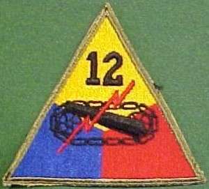 WW2 12th Armored Division Patch  