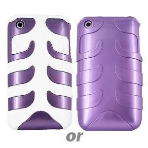  For iPhone 3Gs 3G Fish Bone Hard Case Cover Purp White 
