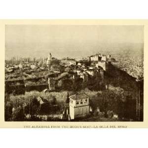  1907 Print Alhambra Granada Spain Moors Seat La Silla Del 
