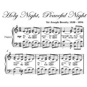   Peaceful Night Elementary Piano Sheet Music Sir Joseph Barnby Books