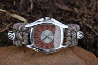The ULTIMATE Paracord Survival Watch in Desert Camo with Skulls  