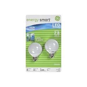  Ge Energy Smart® Led 2.8 Watt White Globe Blubs   2 Pk 