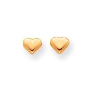  Sardelli   14kt Gold Small Puffed Heart Earrings: Jewelry